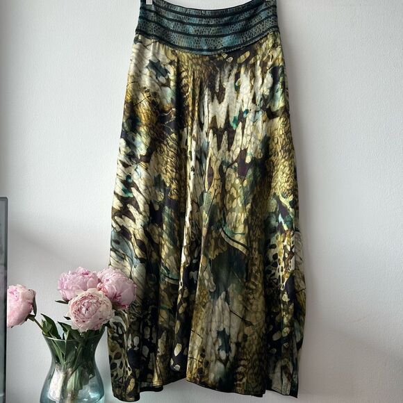 BEATE HEYMANN STREETCOUTURE Silk Viscose Blend Multicolour Midi Skirt - Picture 5 of 13